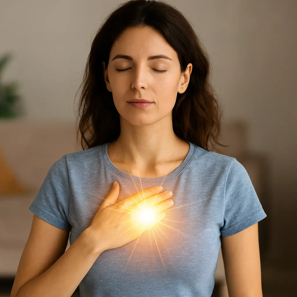 woman practicing cellular reprogramming through visualization